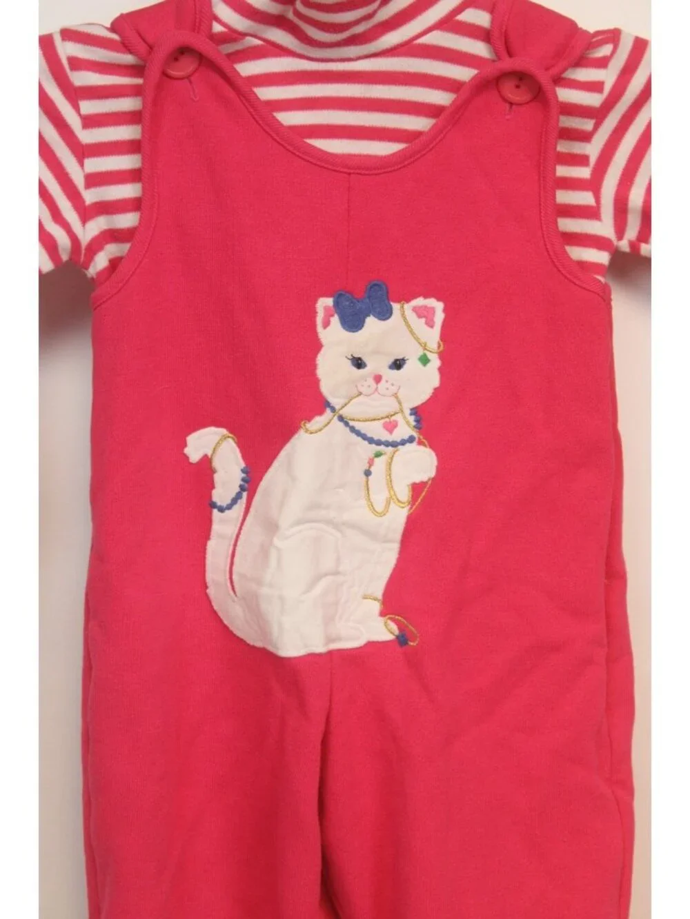 Kellys Kids 2pc Jumper Turtleneck Shirt sz 2 Fancy Cat Coveralls Dress up Winter